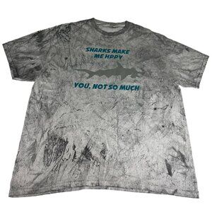 Comfort Colors Sharks Make Me Happy You Not So Much Men's 2XL Gray Heavyweight